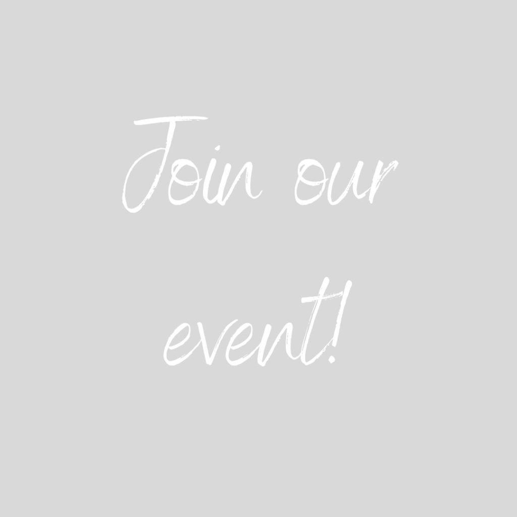 'Join our event!' in white text against a grey background